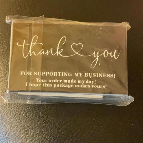 Thank you black business cards and 1” stickers - Picture 2 of 3